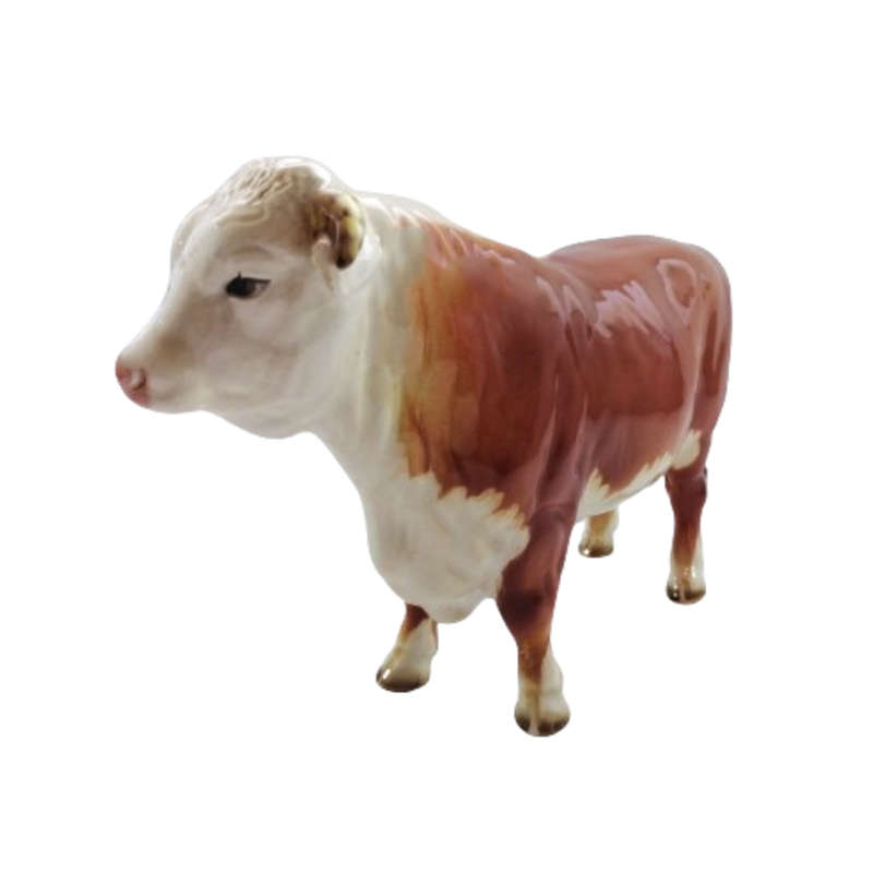 Beswick Old Early Vintage Porcelain Hereford Bull Cow
