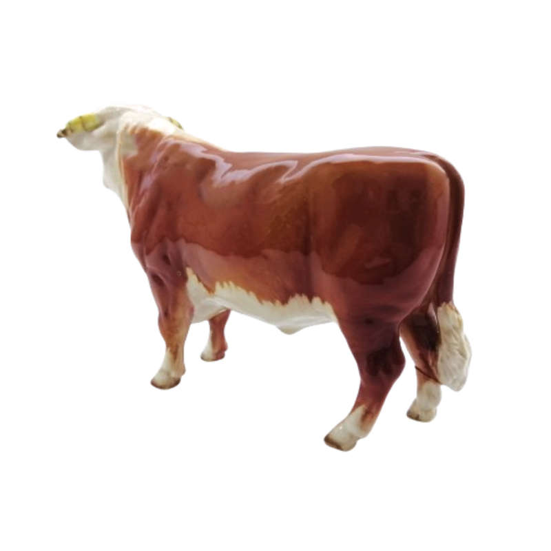 Beswick Old Early Vintage Porcelain Hereford Bull Cow