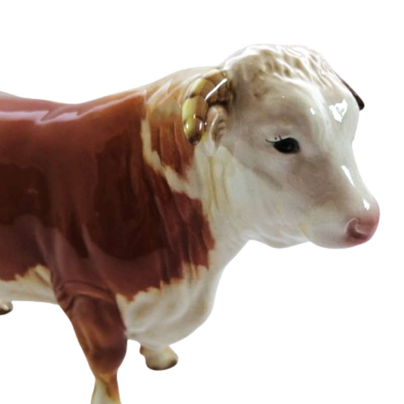 Beswick Old Early Vintage Porcelain Hereford Bull Cow