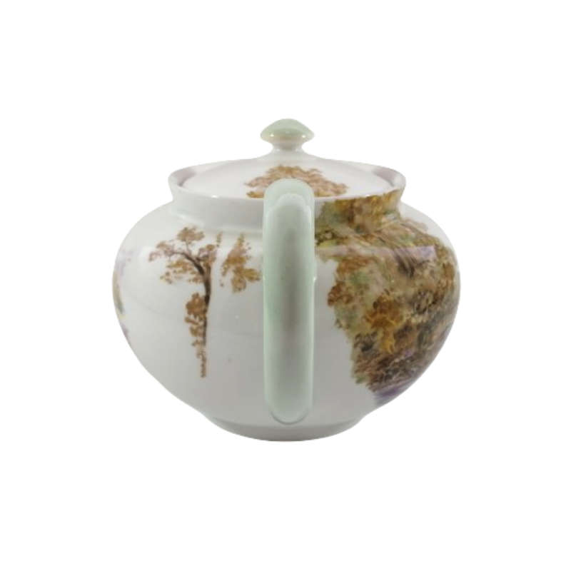 Shelley Fine Bone China Large Tea Pot Hand Painted Heather Decoration