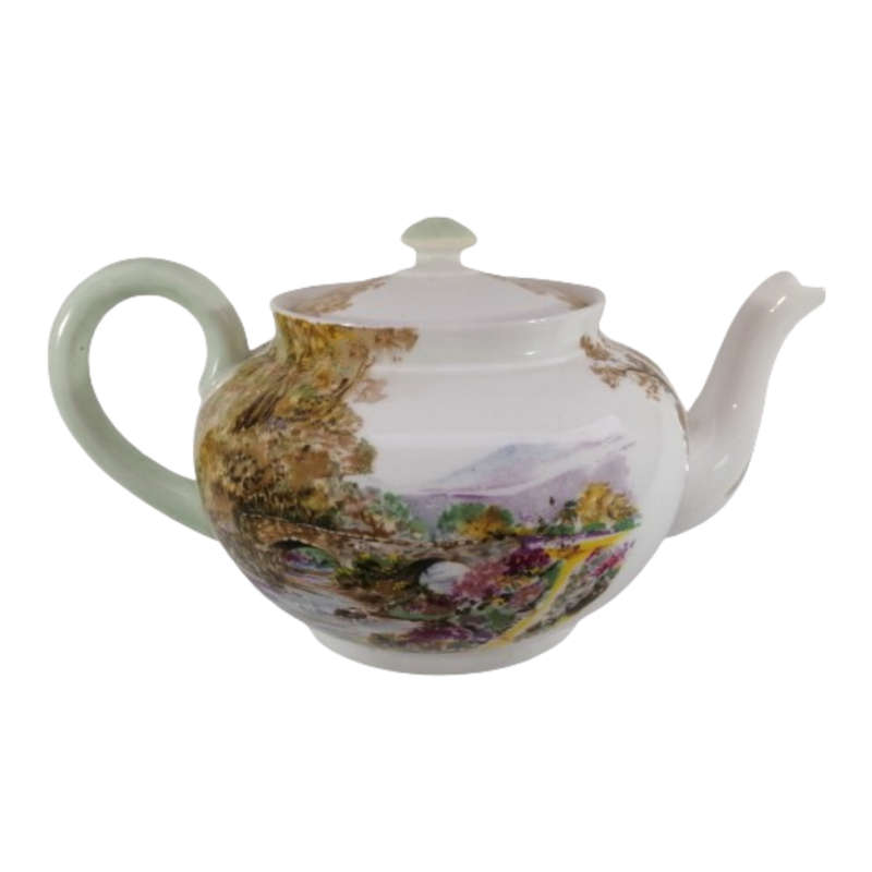 Shelley Fine Bone China Large Tea Pot Hand Painted Heather Decoration