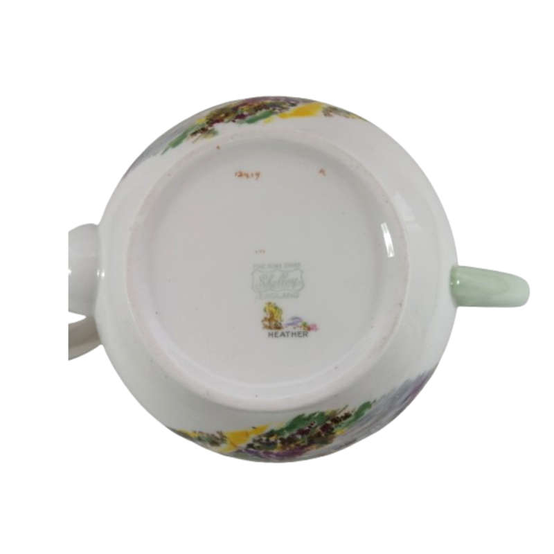 Shelley Fine Bone China Large Tea Pot Hand Painted Heather Decoration