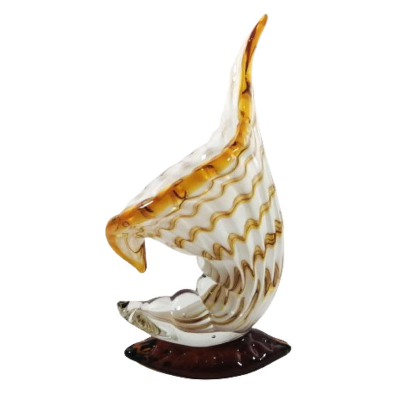 Stunning Hand Blown Art Glass Vase in the form of Shell
