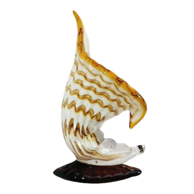Stunning Hand Blown Art Glass Vase in the form of Shell