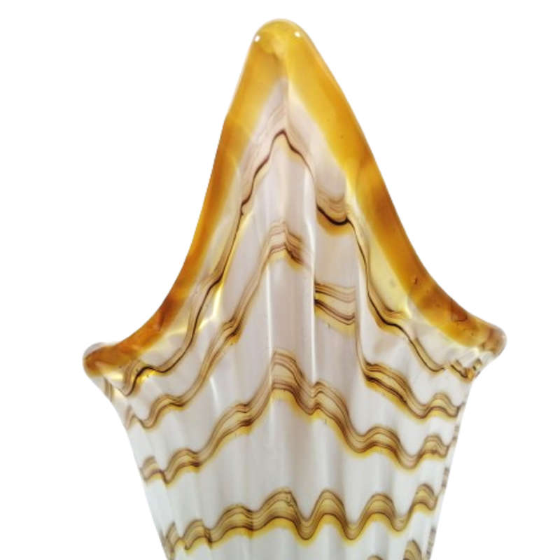 Stunning Hand Blown Art Glass Vase in the form of Shell