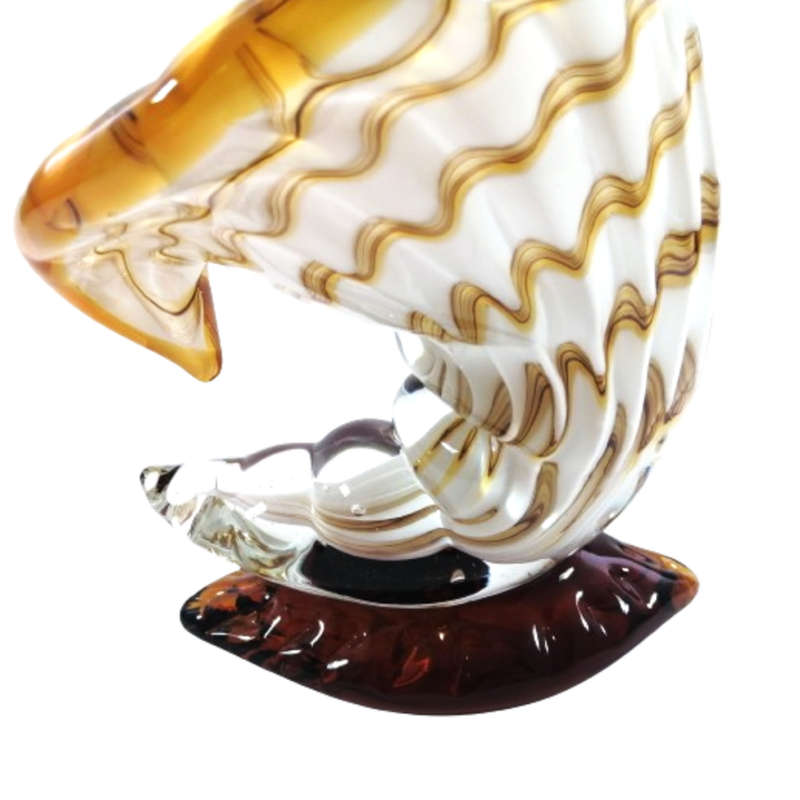Stunning Hand Blown Art Glass Vase in the form of Shell