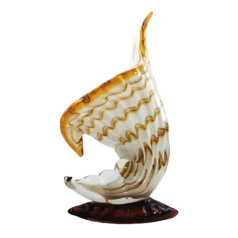 Stunning Hand Blown Art Glass Vase in the form of Shell