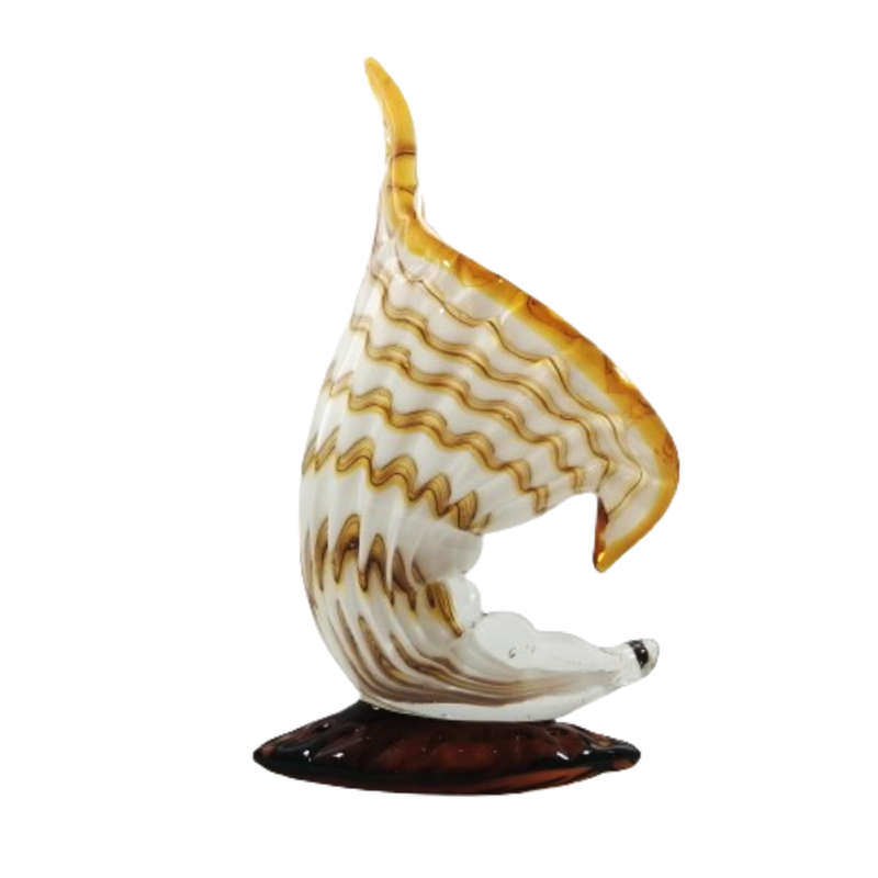 Stunning Hand Blown Art Glass Vase in the form of Shell