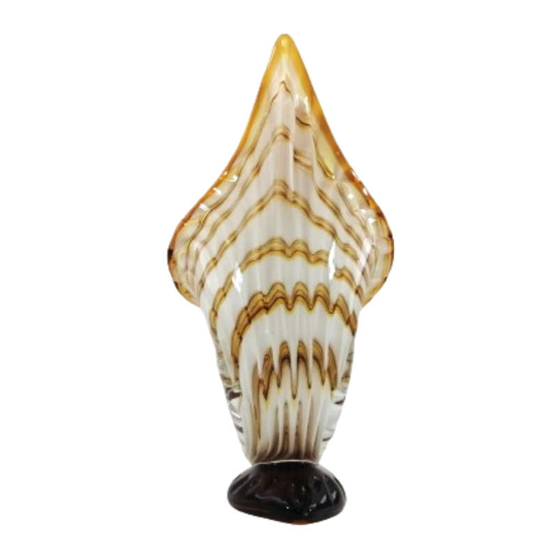 Stunning Hand Blown Art Glass Vase in the form of Shell
