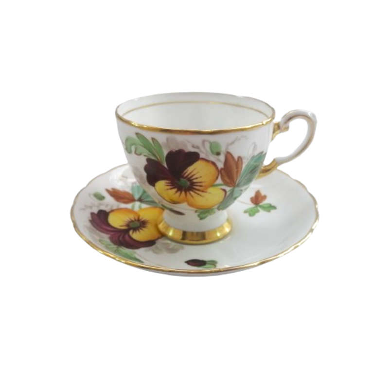 Tuscan Pansies Cup and Saucer Trio
