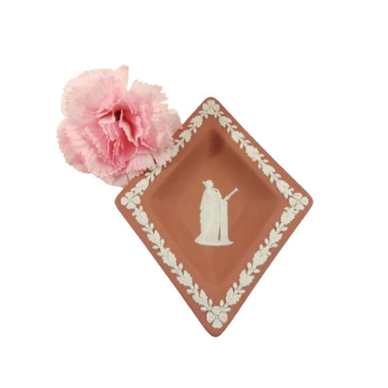 Wedgwood Terracotta Taupe Jasper Diamond Trinket Dish