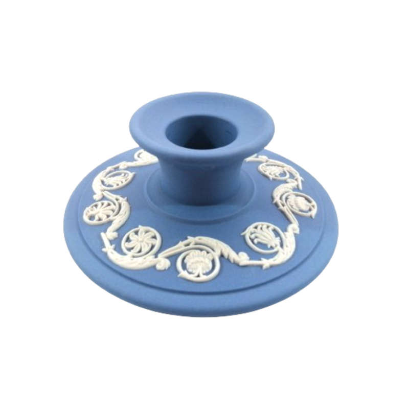 Vintage Wedgwood Jasper Blue Pair of Candle Holders