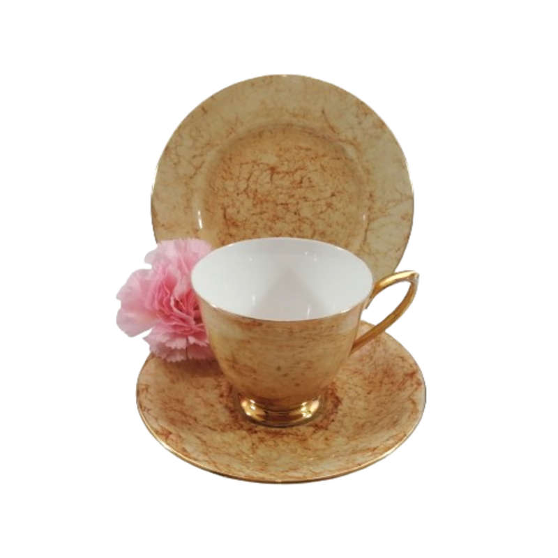 Royal Albert Bone Gossamer Orange Marbled Trio