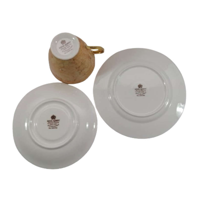 Royal Albert Bone Gossamer Orange Marbled Trio