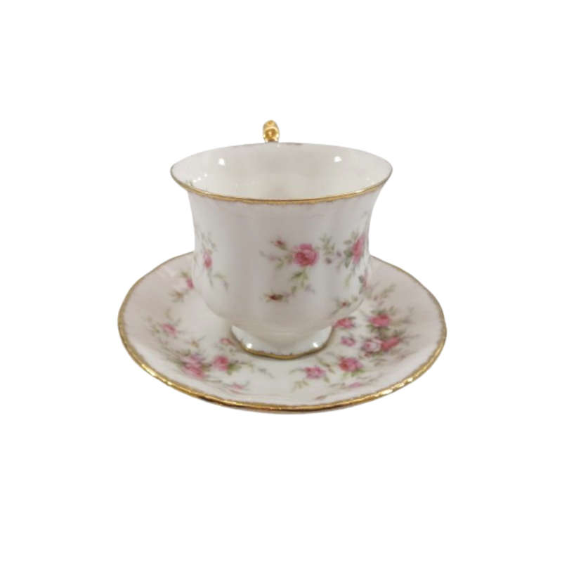 Paragon Fine Bone China Victoriana Rose Tea Cup and Saucer Duo