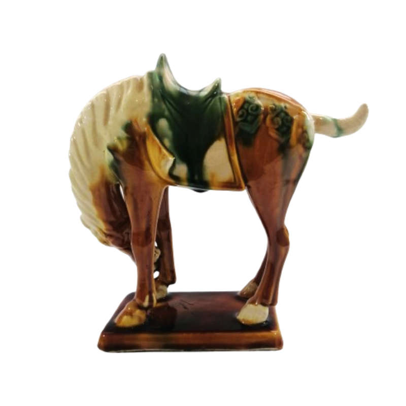 Tang Dynasty Style, Glazed Porcelain War Horse