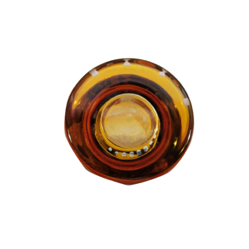 Antique Amber Flashed Vase With Fancy Engravings and Cuts With Deer