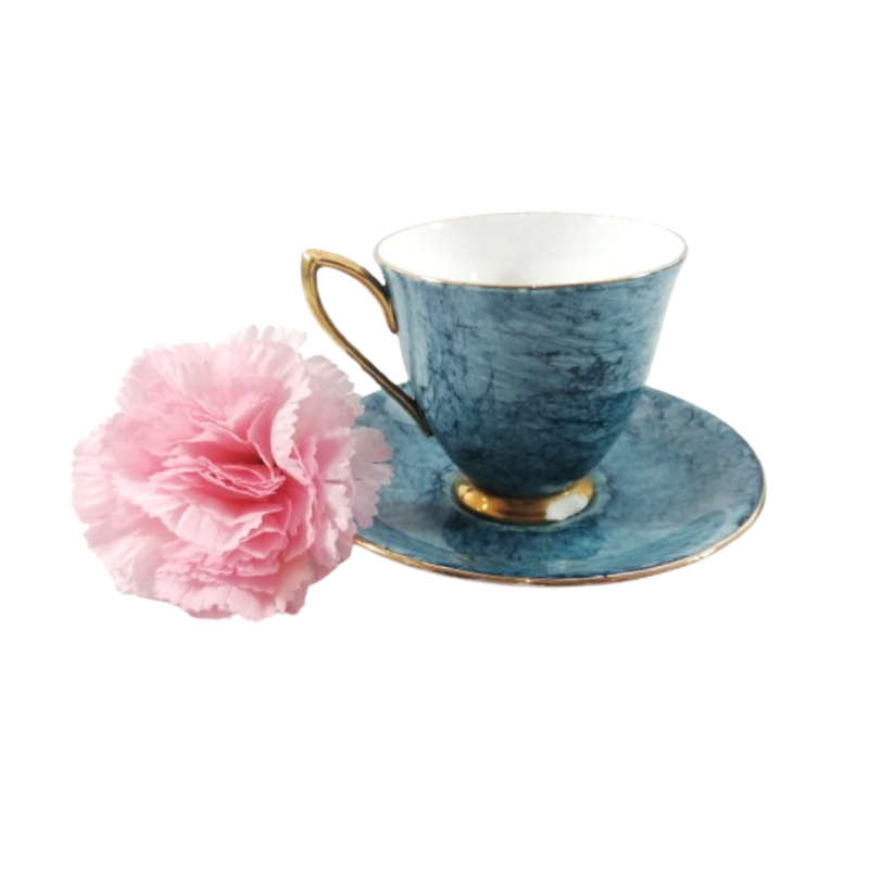Royal Albert Bone China Gossamer Blue Marbled Duo