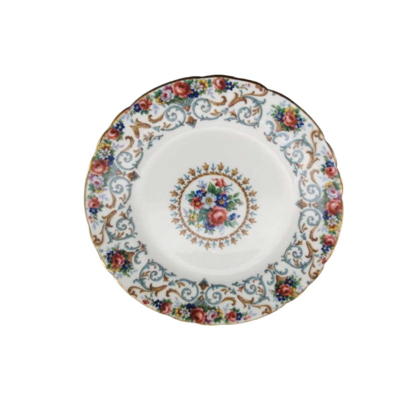 Tuscan Burgundy `Orleans` Teacup Trio Set - High Tea at Home