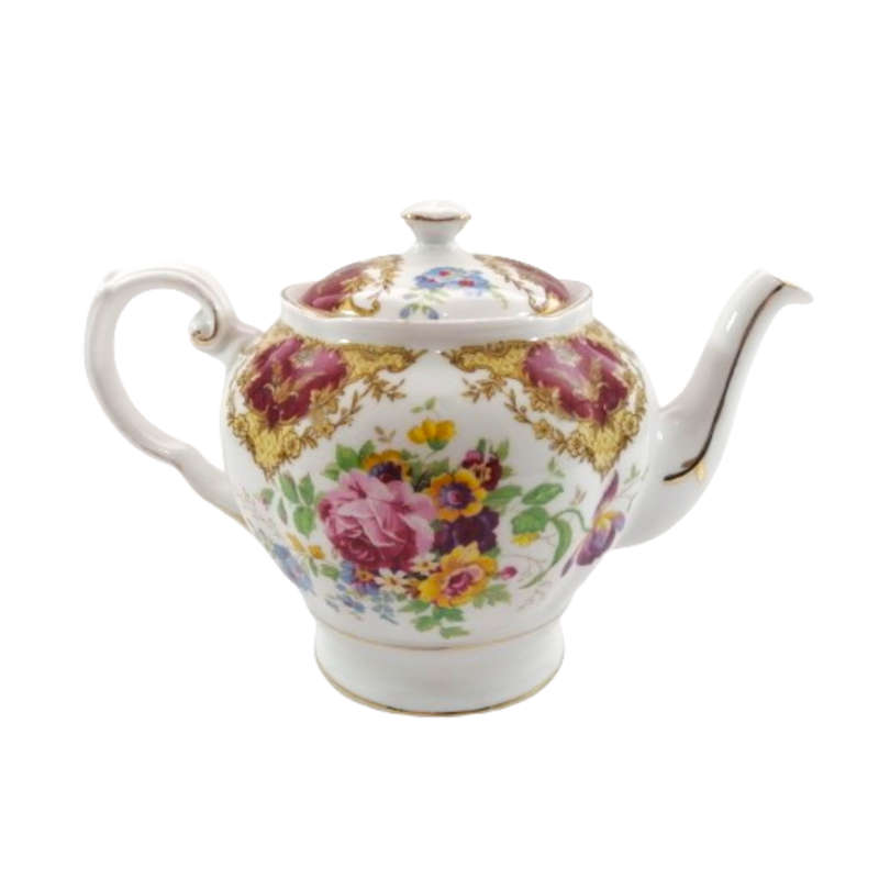 Tuscan Burgundy `Provence` Teapot Tea Pot- High Tea at Home