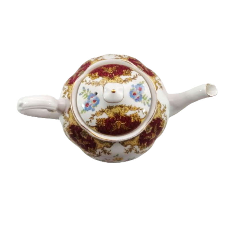 Tuscan Burgundy `Provence` Teapot Tea Pot- High Tea at Home