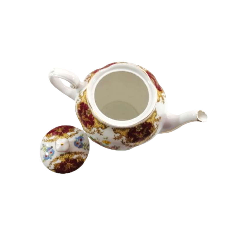 Tuscan Burgundy `Provence` Teapot Tea Pot- High Tea at Home