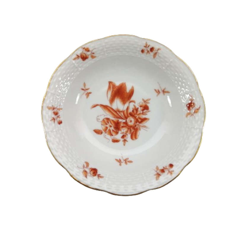 Herend Hungaria Rust Bouquet Gold Dish