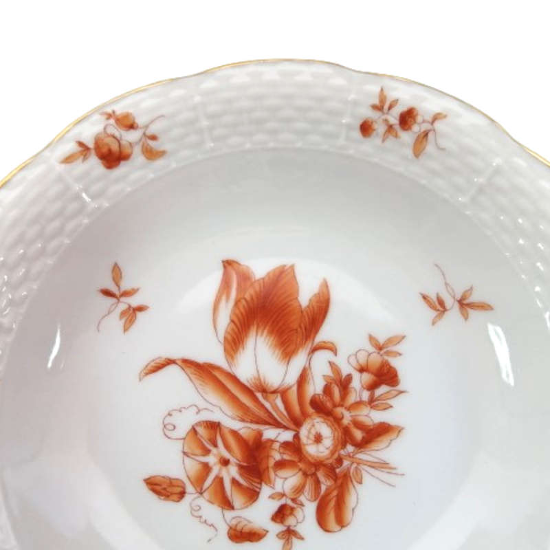 Herend Hungaria Rust Bouquet Gold Dish