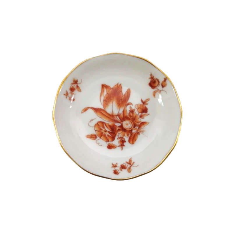 Herend Hungaria Rust Bouquet Gold Pin Dish