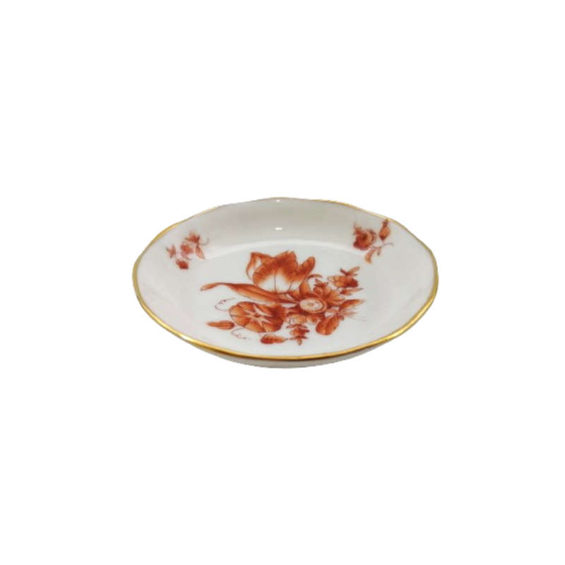 Herend Hungaria Rust Bouquet Gold Pin Dish