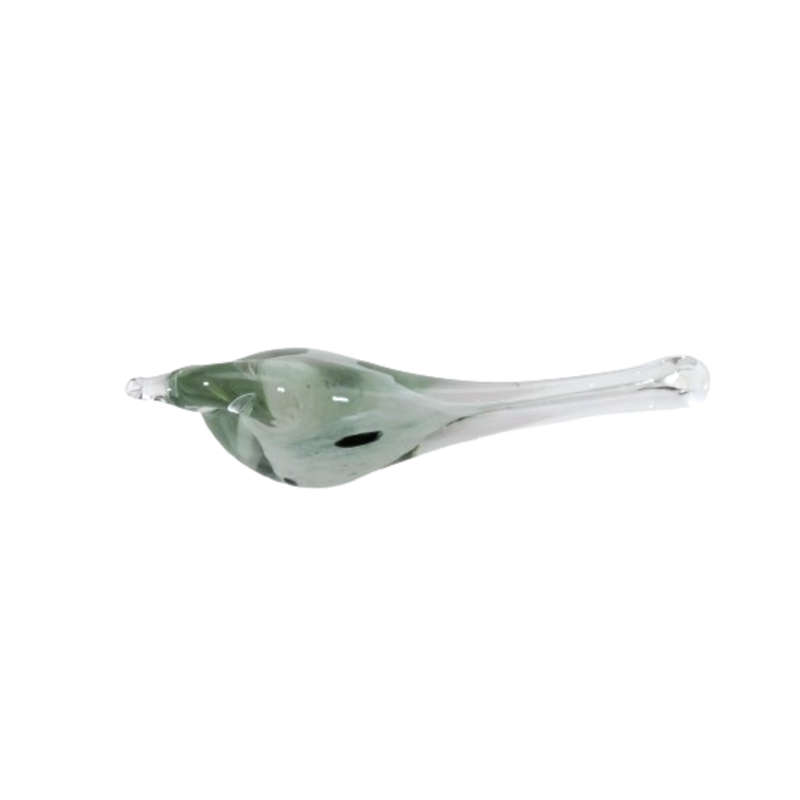 Murano Glass Clear Bird with Black spots Bird