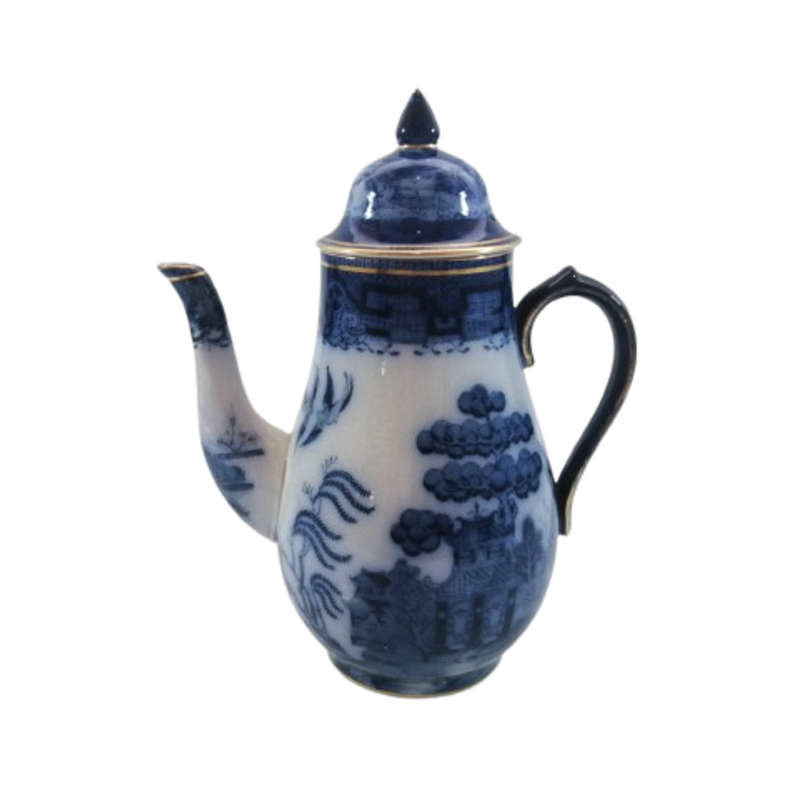 Booths Antique Davenport Blue Willow Coffee Pot