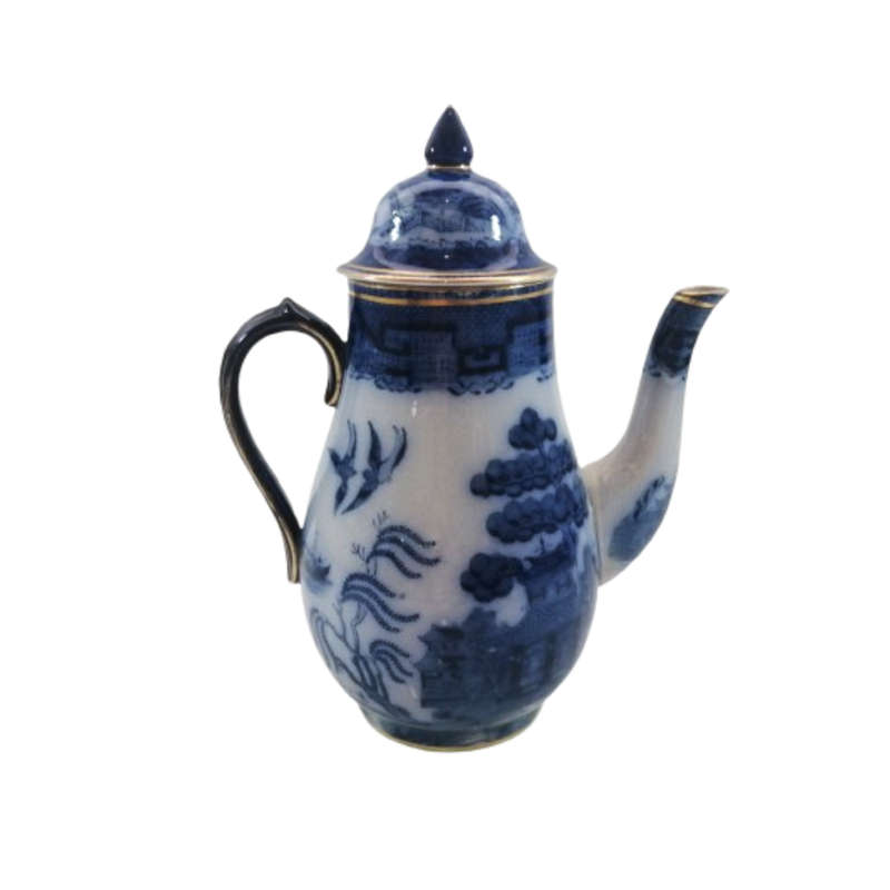 Booths Antique Davenport Blue Willow Coffee Pot