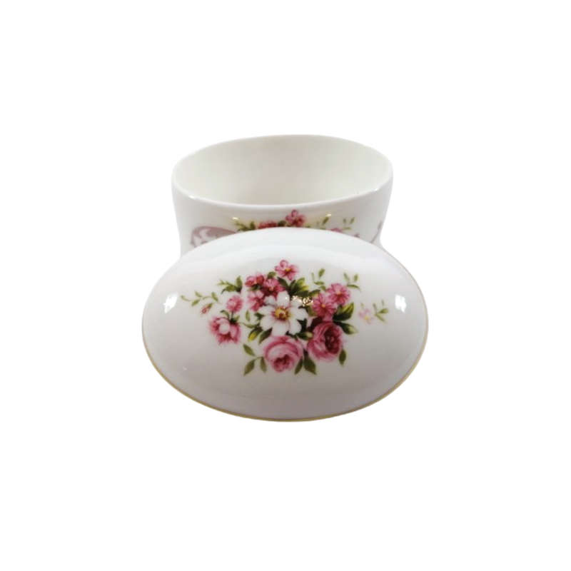 Paragon Oval Rose Bouquet  Vintage Porcelain Flower Trinket Box
