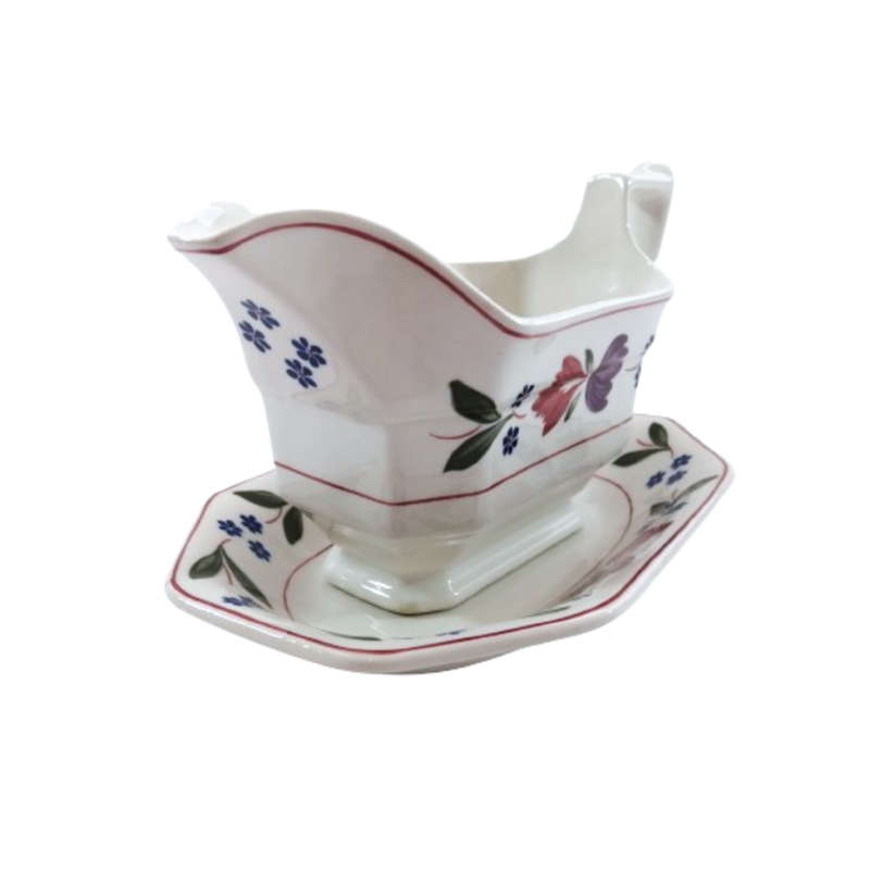 Adams Old Colonial Gravy Sauce Boat & Stand Saucer Ironstone