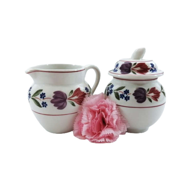 Adams Old Colonial Milk Jug and Lidded Sugar Bowl English Ironstone
