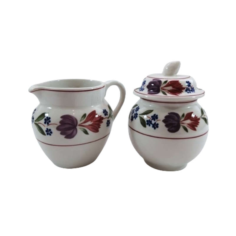 Adams Old Colonial Milk Jug and Lidded Sugar Bowl English Ironstone