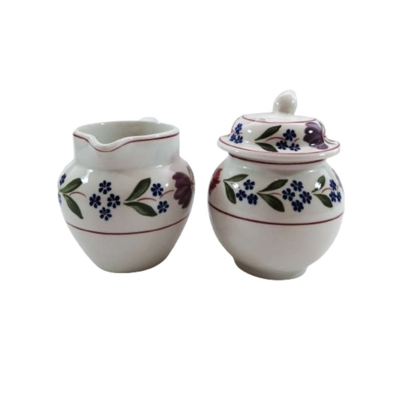 Adams Old Colonial Milk Jug and Lidded Sugar Bowl English Ironstone