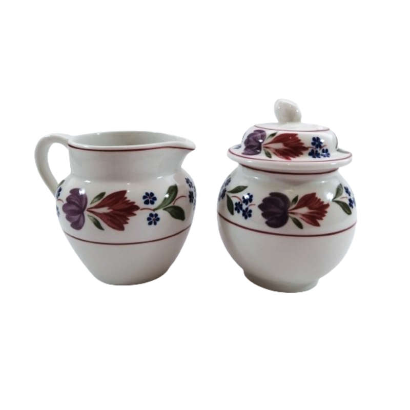 Adams Old Colonial Milk Jug and Lidded Sugar Bowl English Ironstone