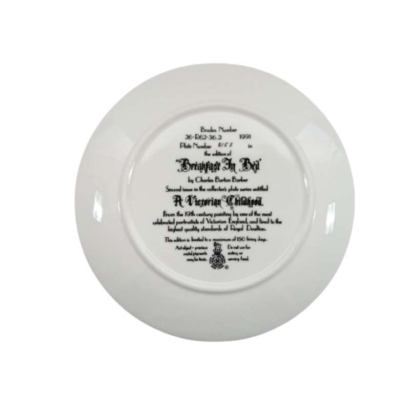 Royal Doulton Collector Plate `Breakfast in Bed` Wall Plate