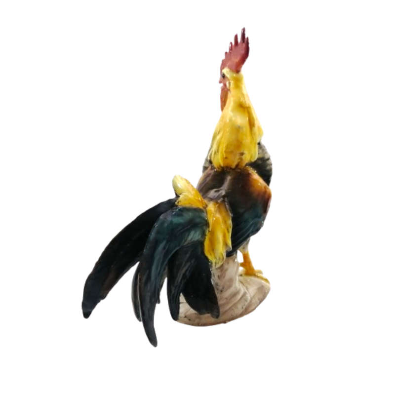 Large Colorful Ceramic Rooster Figure Statue