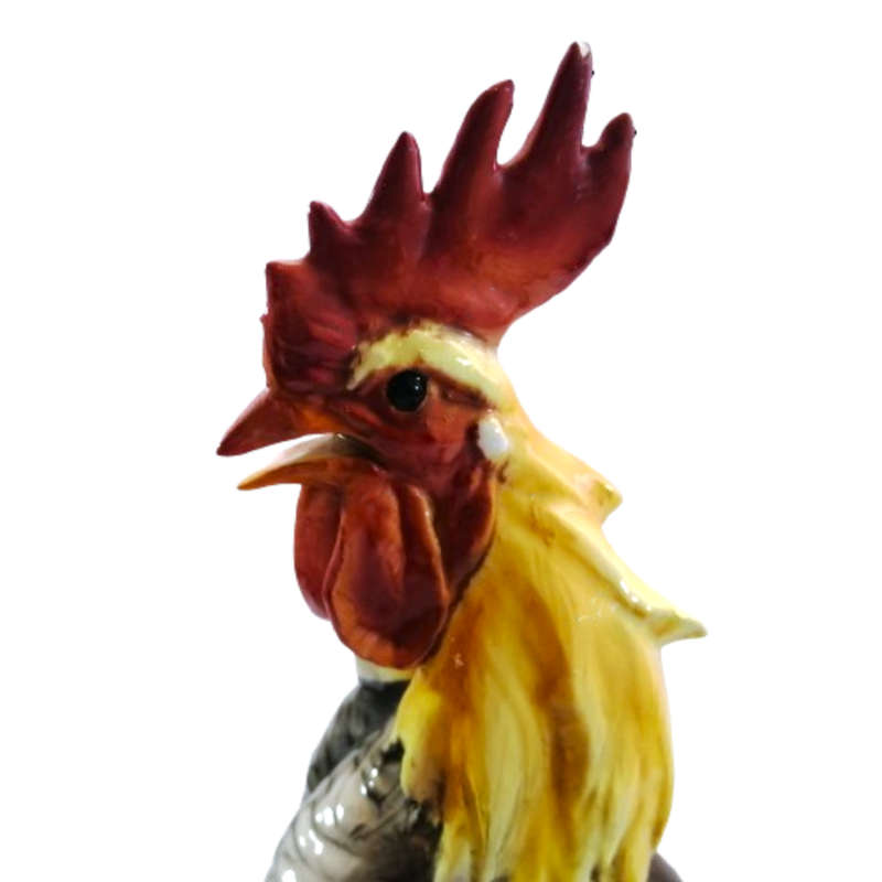 Large Colorful Ceramic Rooster Figure Statue
