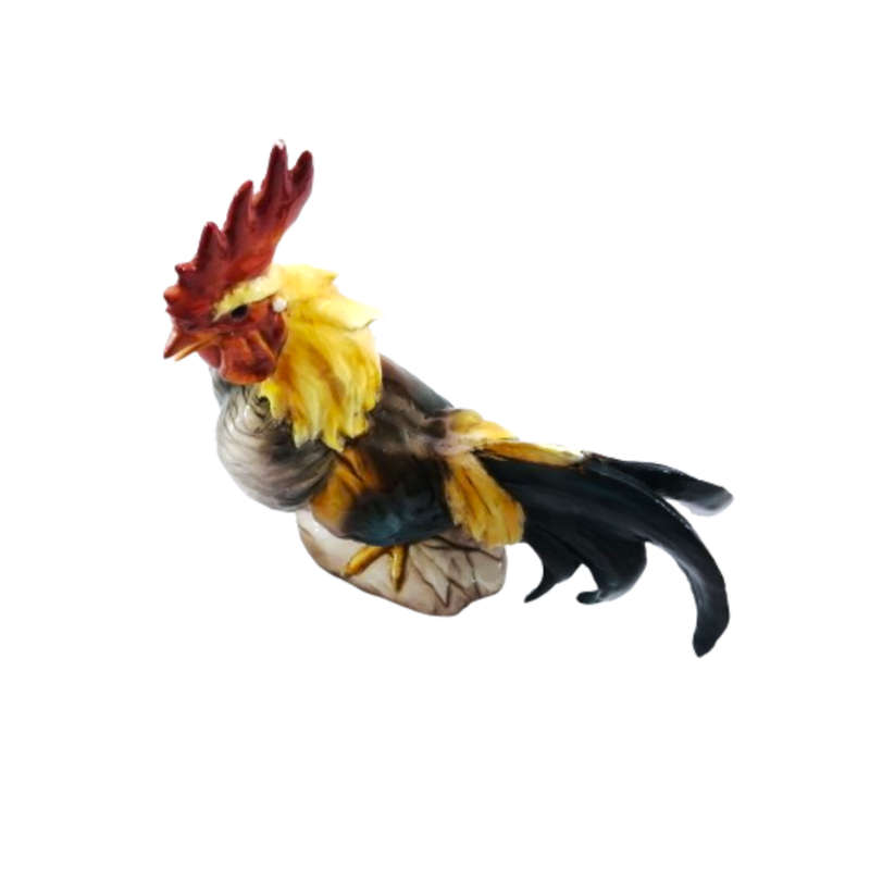 Large Colorful Ceramic Rooster Figure Statue