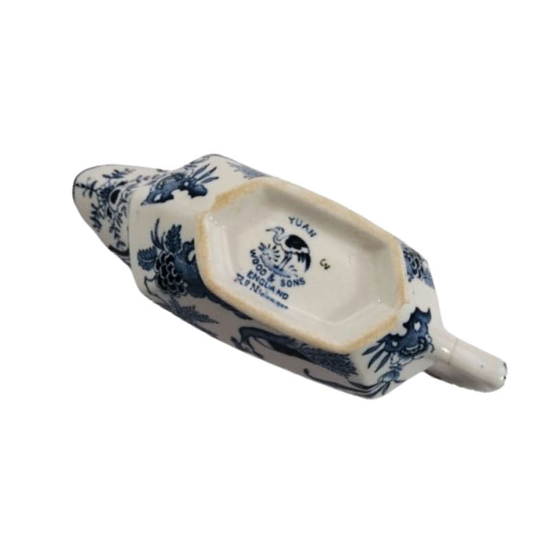 Wood & Sons Yuan Gravy Boat Blue and White Birds