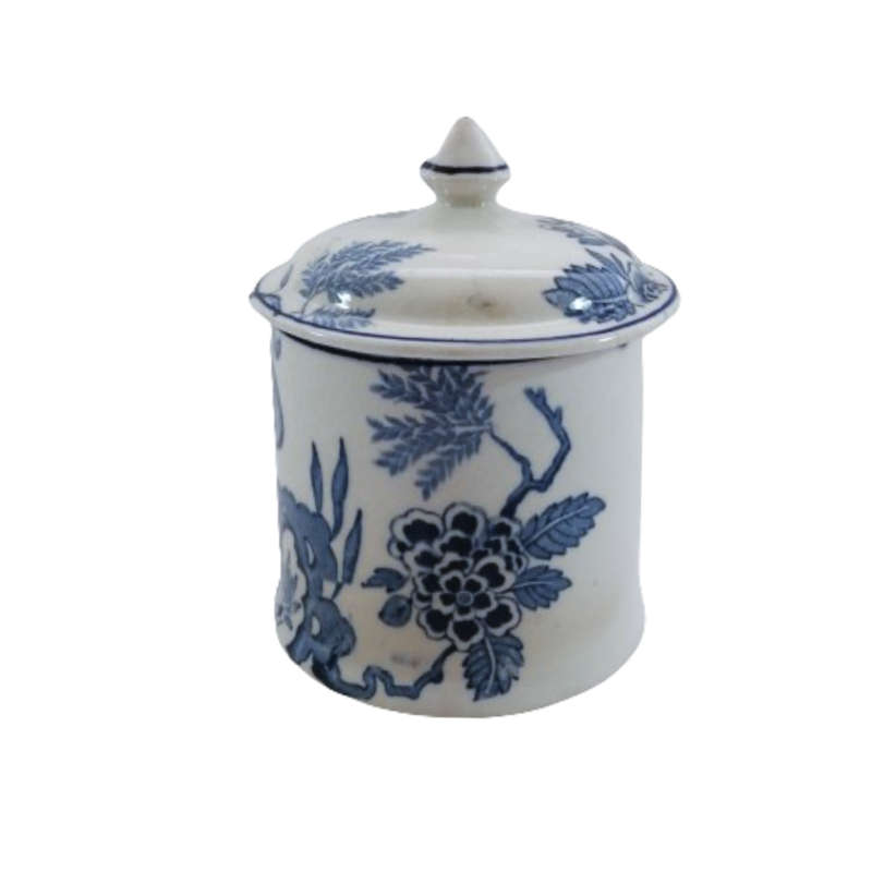 Wood & Sons Yuan Lidded Jam or Sugar Pot Blue and White Birds
