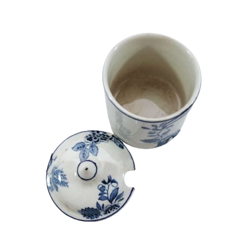 Wood & Sons Yuan Lidded Jam or Sugar Pot Blue and White Birds