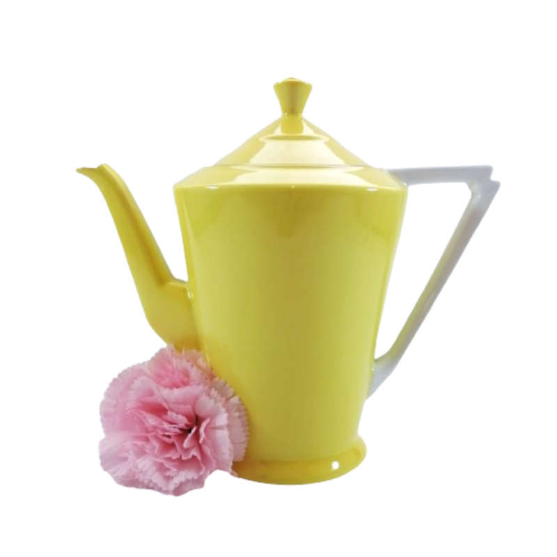 Art Deco Fine Bone China Yellow Art Deco Coffee Pot