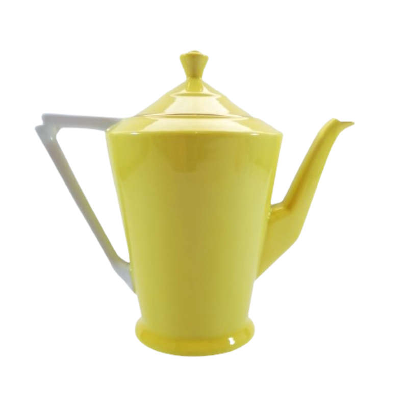 Art Deco Fine Bone China Yellow Art Deco Coffee Pot