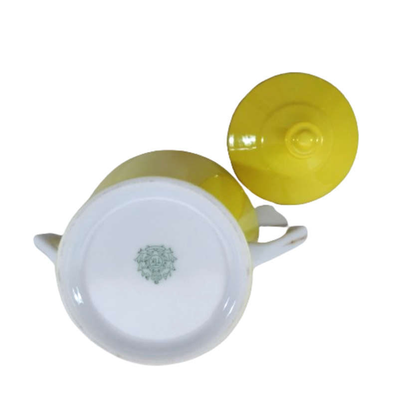 Art Deco Fine Bone China Yellow Art Deco Lidded Sugar Bowl