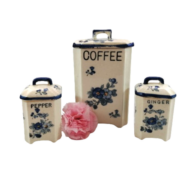 Vintage Ceramic Canisters Storage Jars